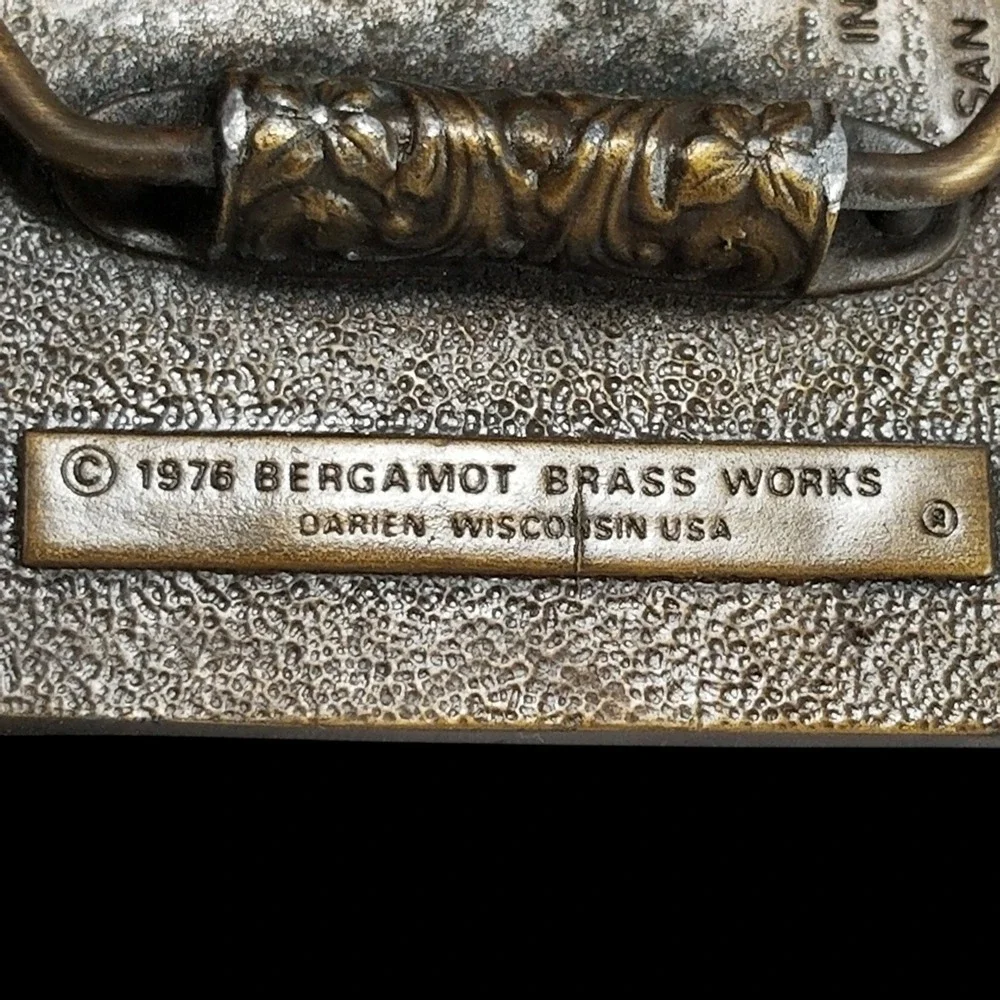 Vintage 1976 Bergamot Brass Works San‎ Francisco Cable Car Belt Buckle USA Made